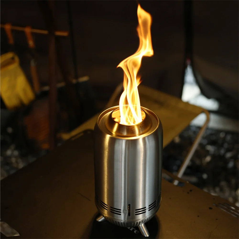 Portable Stainless Steel Tabletop Fire Pit for Outdoor Use