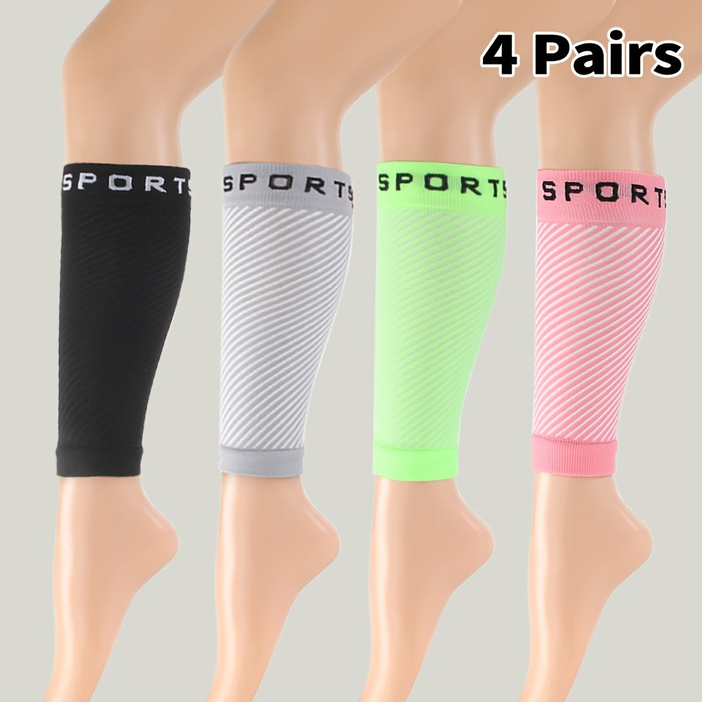 4 Pairs Womens Compression Sleeves Leg Warmers For Support