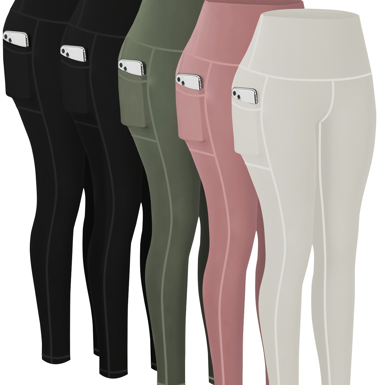 5-Pack Plus Size Sports Leggings For Women,