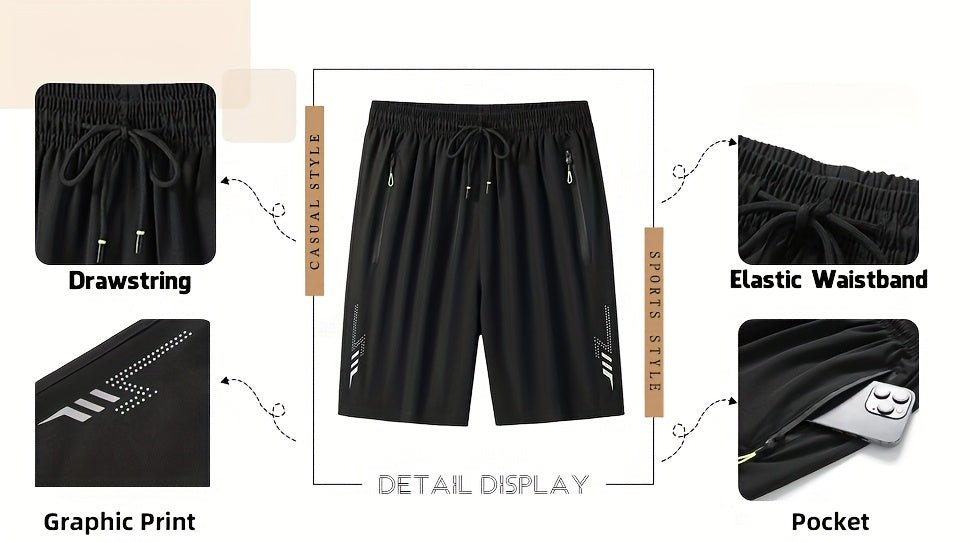 3pcs Men's Summer Shorts, Casual Sportswear