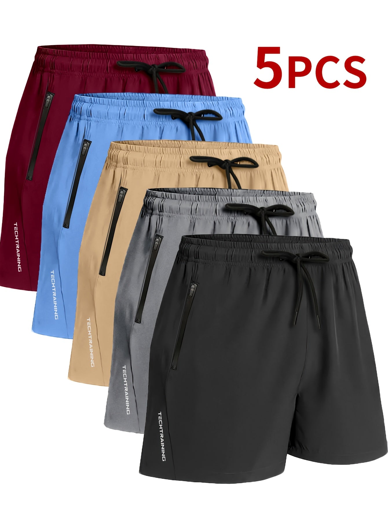 5pcs Men's Athletic Shorts