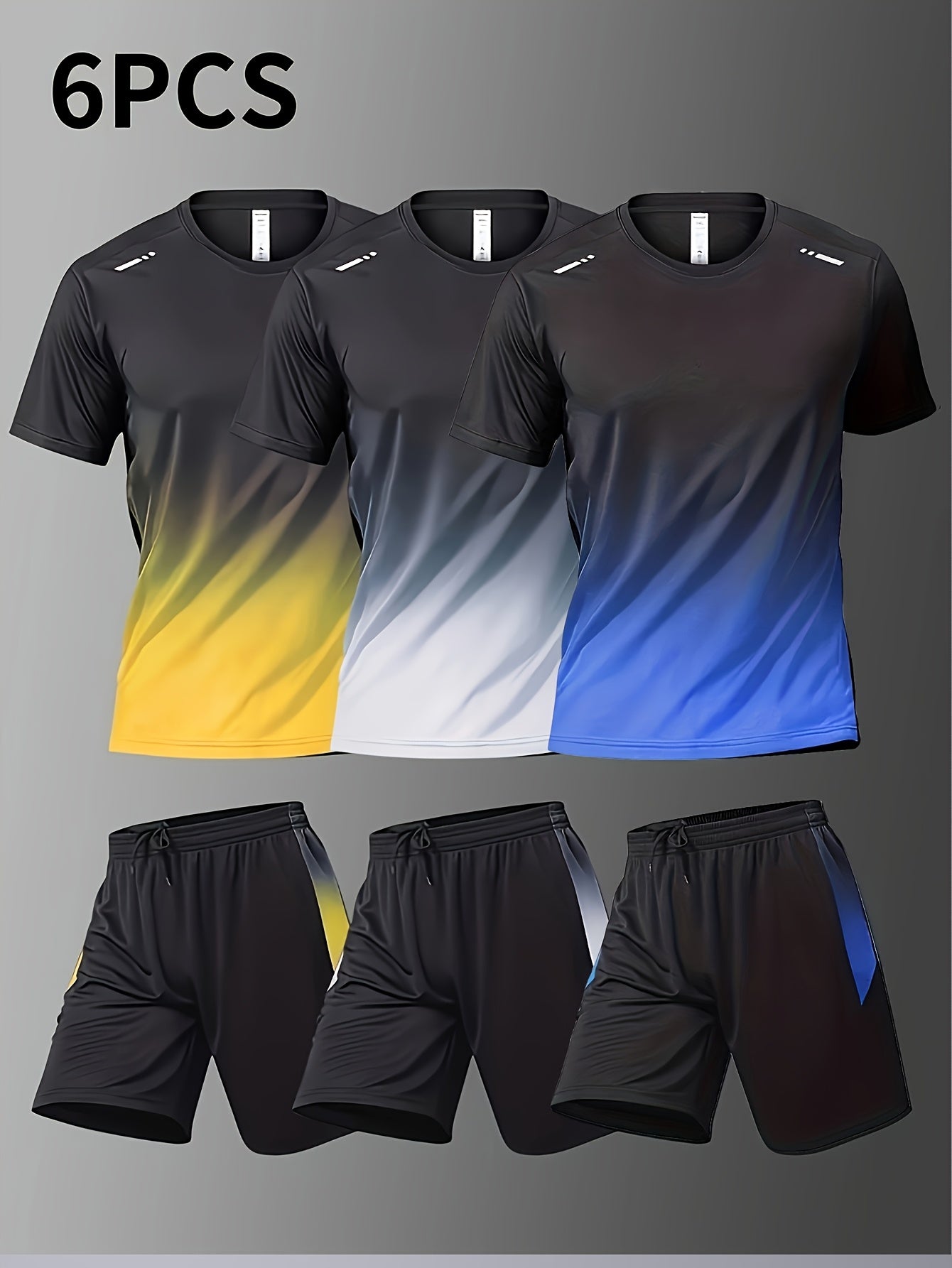 Six Piece Men's Sports Suit for Running and Gym Wear