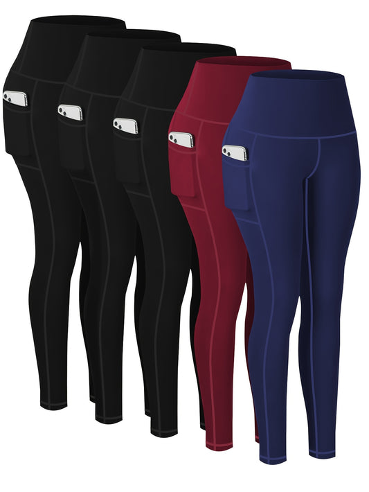 5-Pack Plus Size Sports Leggings For Women,