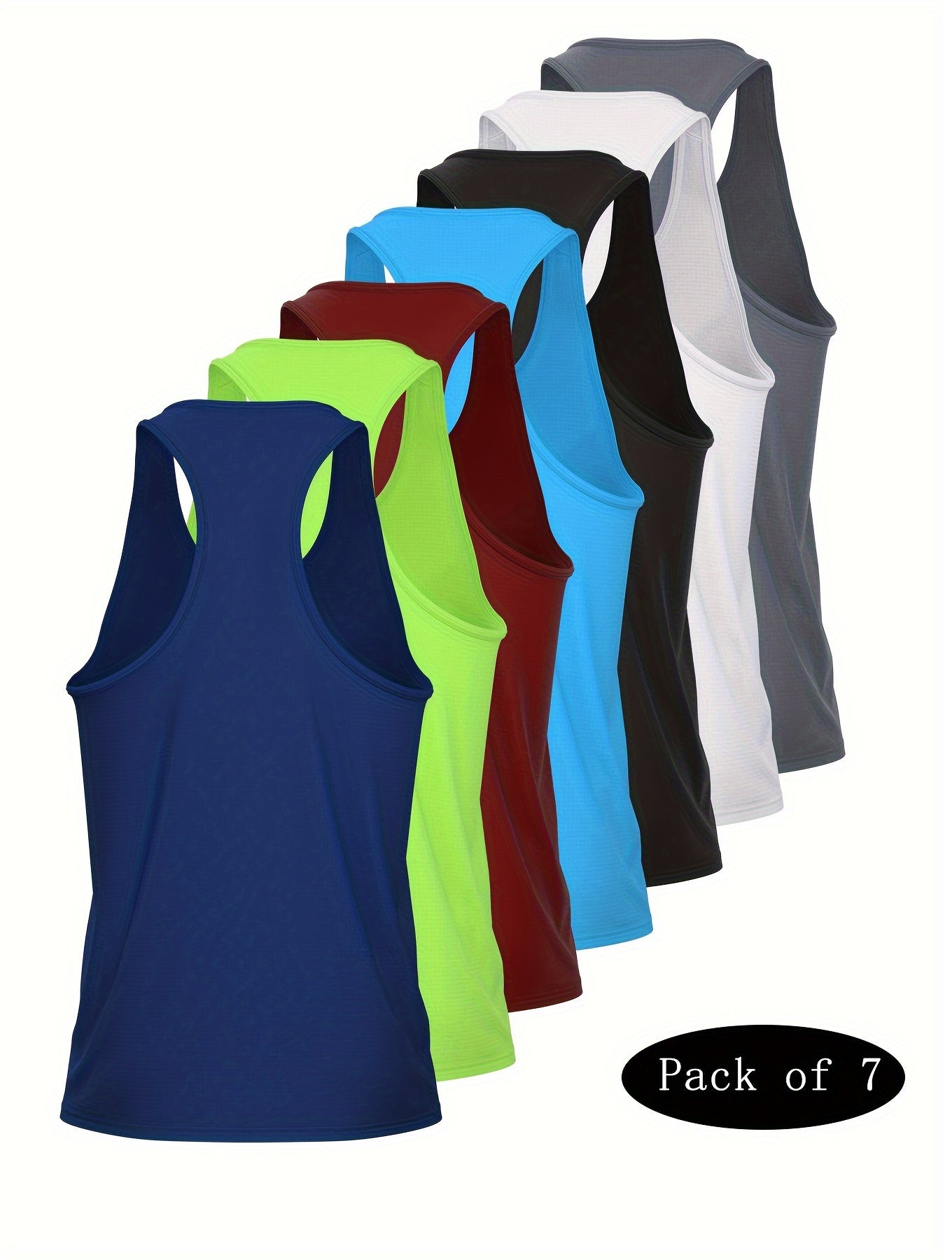 7pcs Lightweight Men's Athletic Tank Tops,