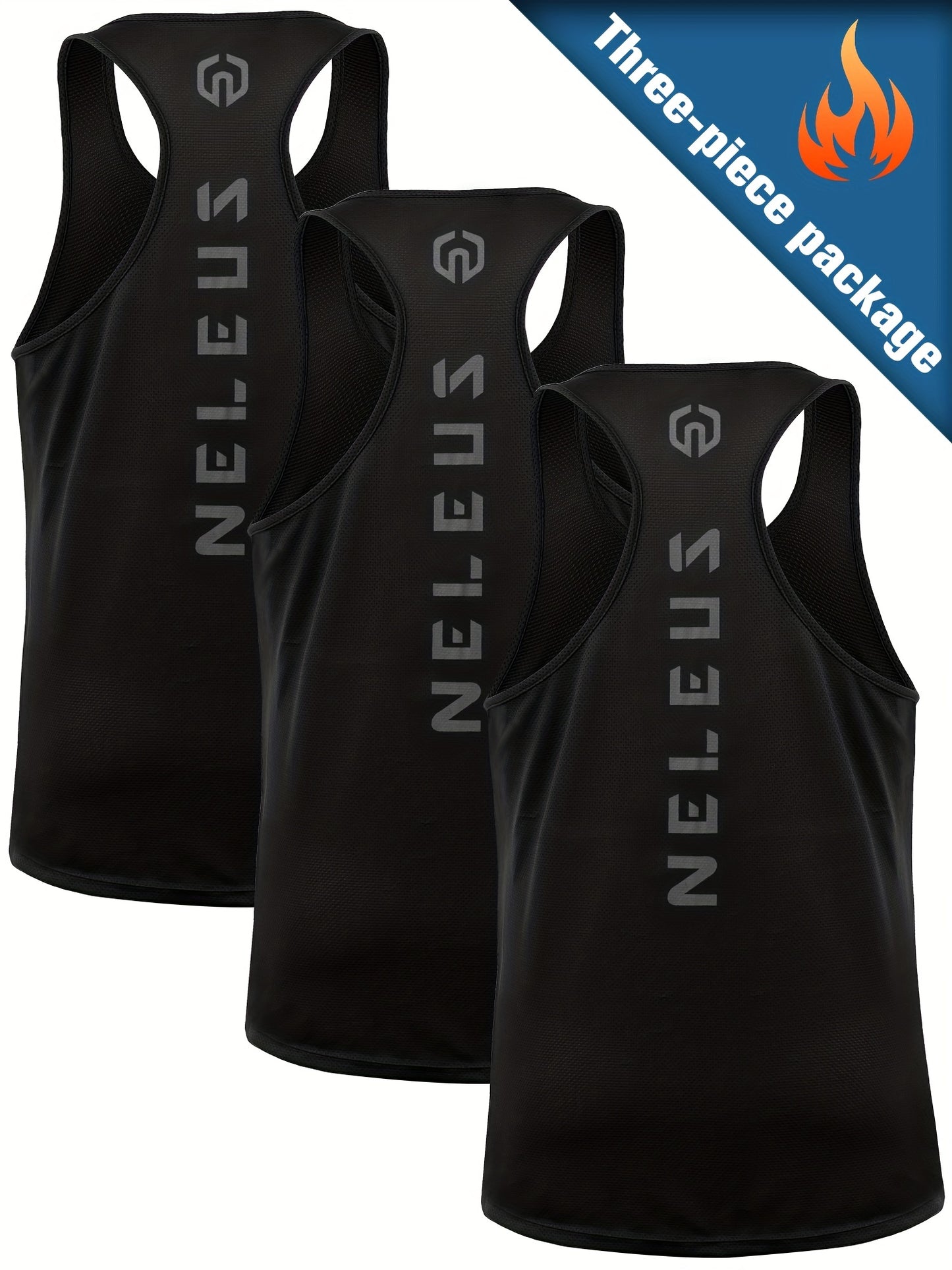 3pcs Quick Dry Men's Athletic Tank Tops