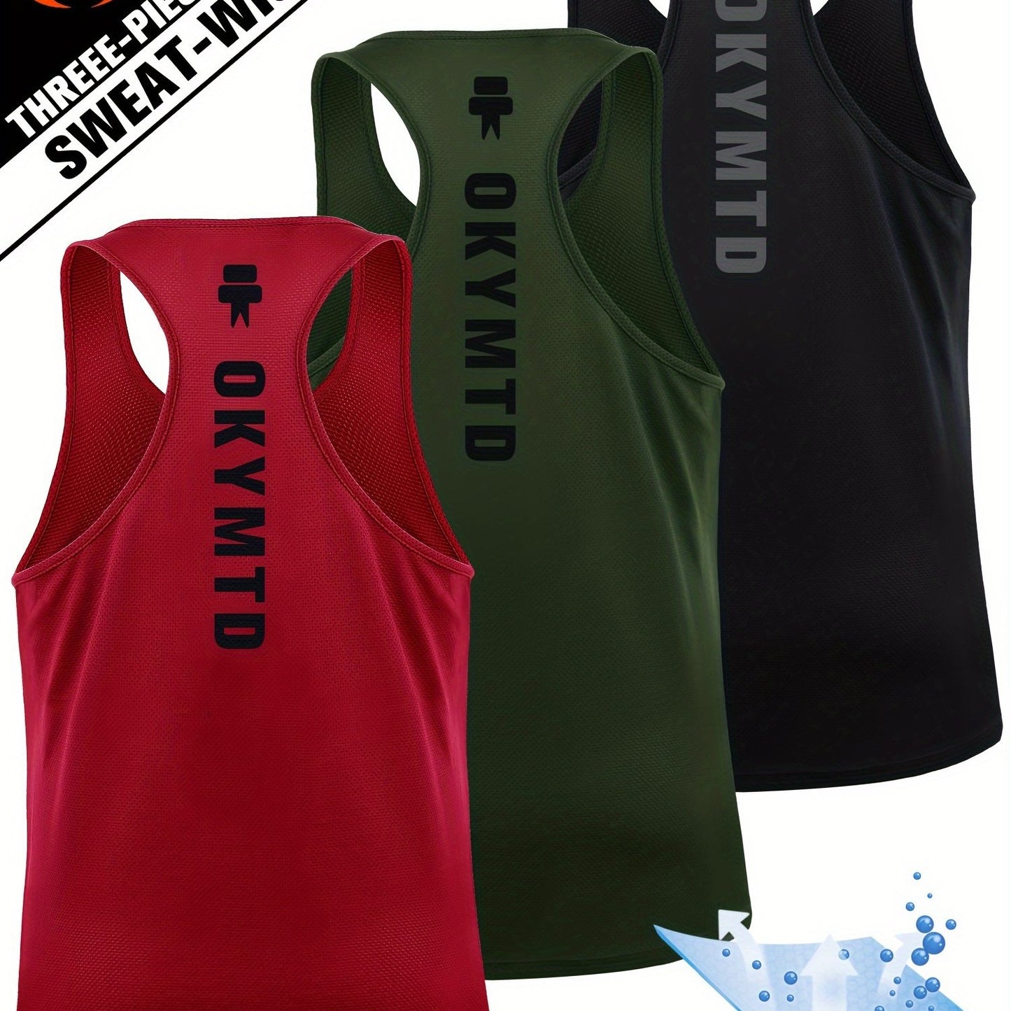 3pcs Quick Dry Men's Athletic Tank Tops