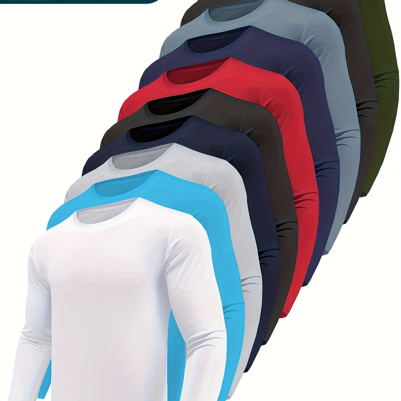 10pcs Quick Dry Men's Long Sleeve Leisure T Shirt