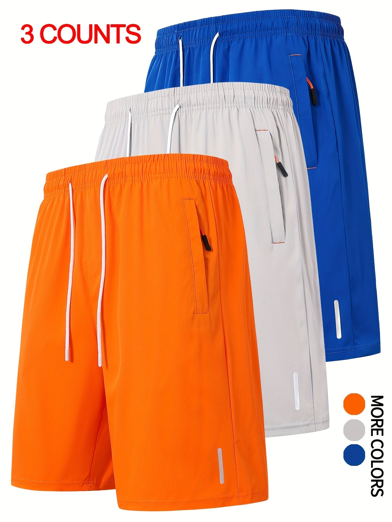 3pcs Men'S Summer Casual Shorts