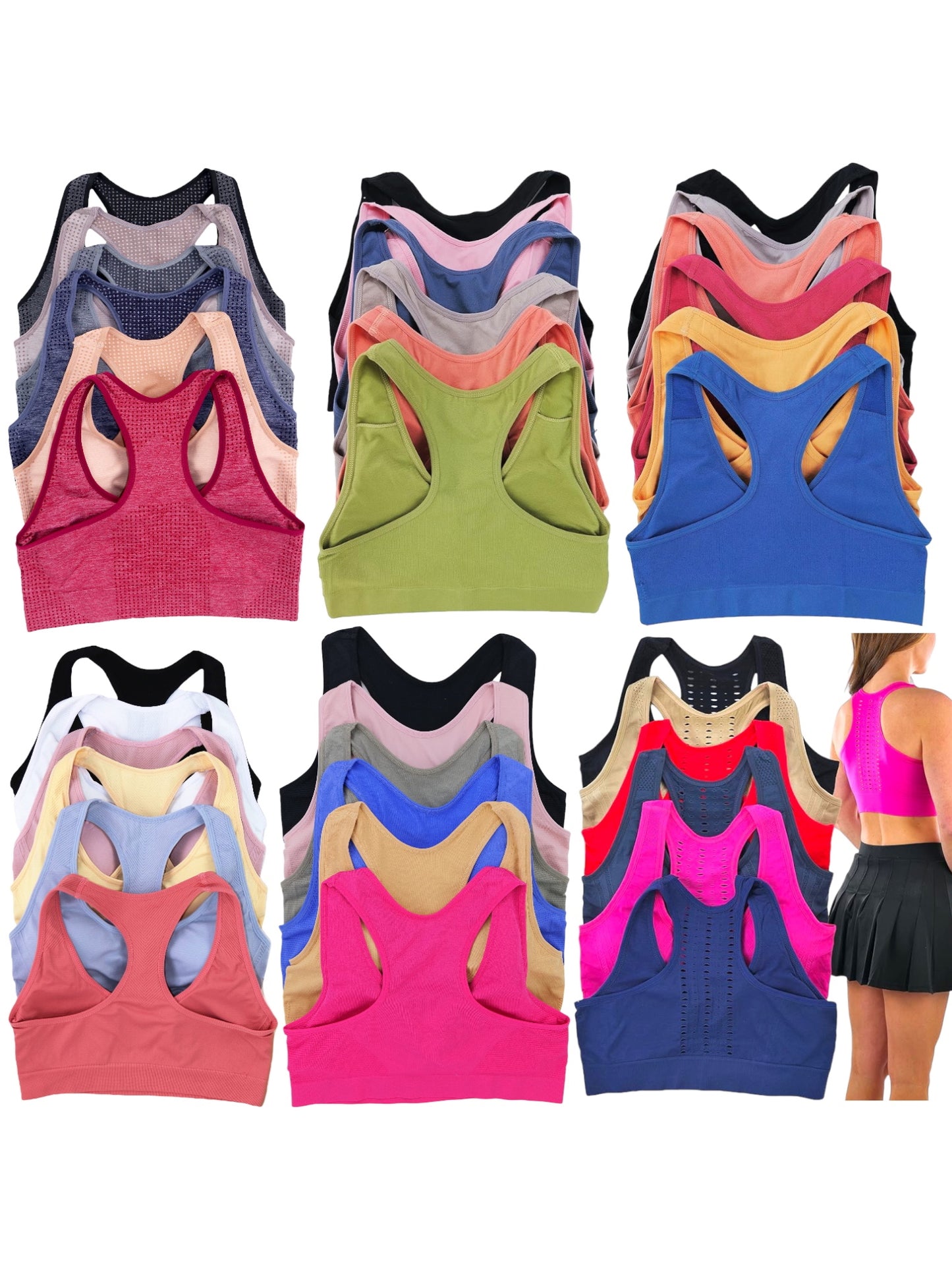 Women's 3-Item Pack of Randomly Assorted Seamless Racerback Bras
