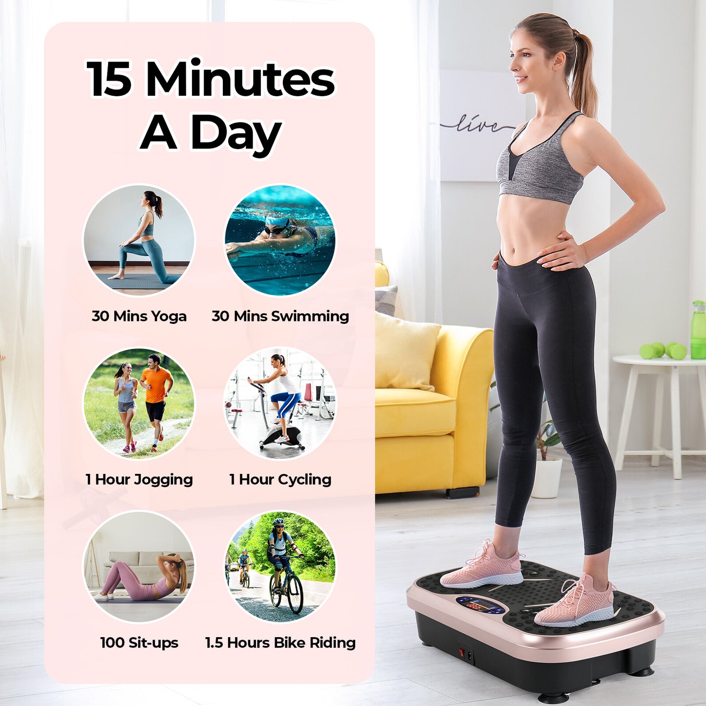 Vibration Plate Fitness Vibration Board For Standing Body Workout