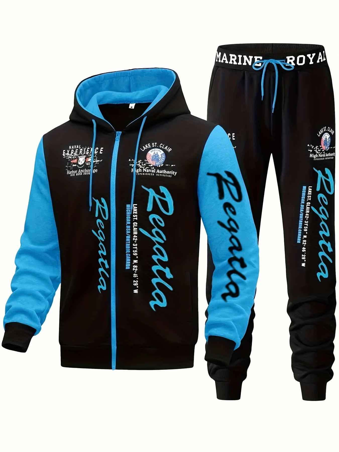 Men's Hooded Letter Printed Sportswear Set,