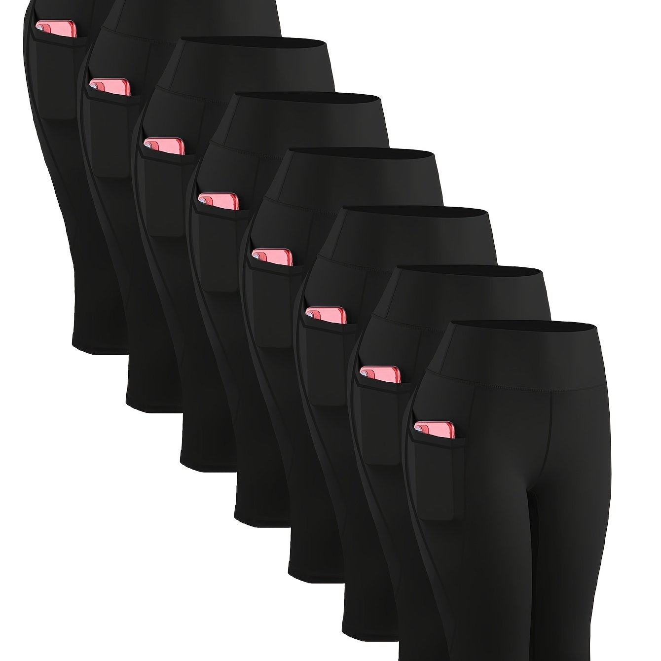 [Stretchy | Yoga] 8pcs Plus Size High-Waisted Yoga Leggings |