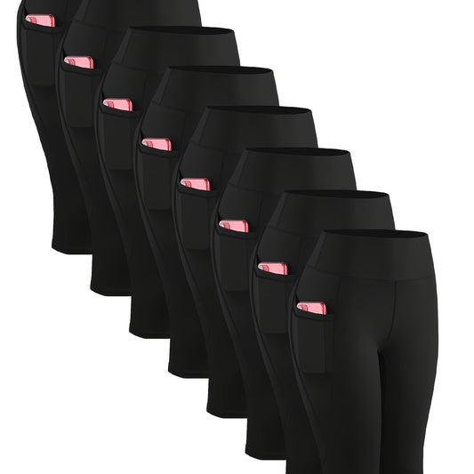 [Stretchy | Yoga] 8pcs Plus Size High-Waisted Yoga Leggings |