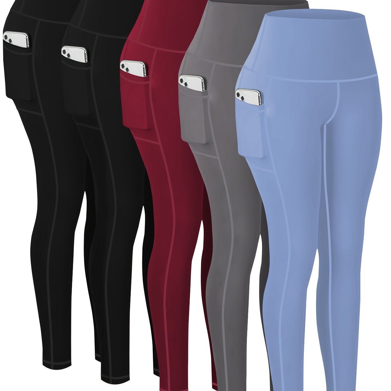 5-Pack Plus Size Sports Leggings For Women,