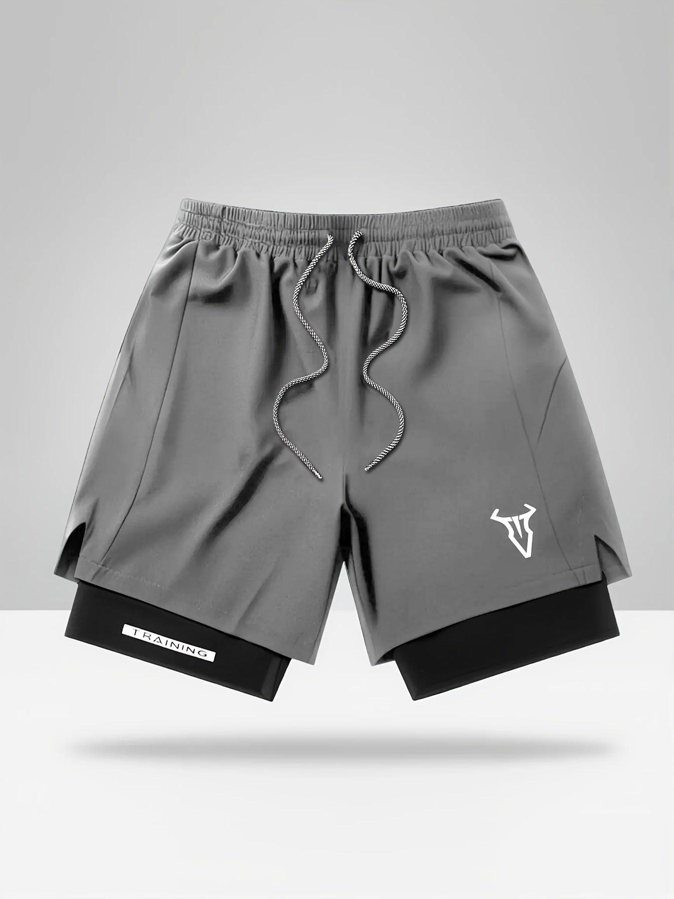 Stylish Men's Athletic Shorts With Geometric Pattern Skinny Fit