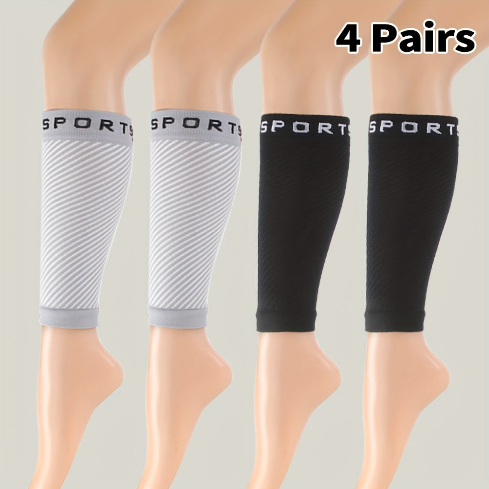 4 Pairs Womens Compression Sleeves Leg Warmers For Support