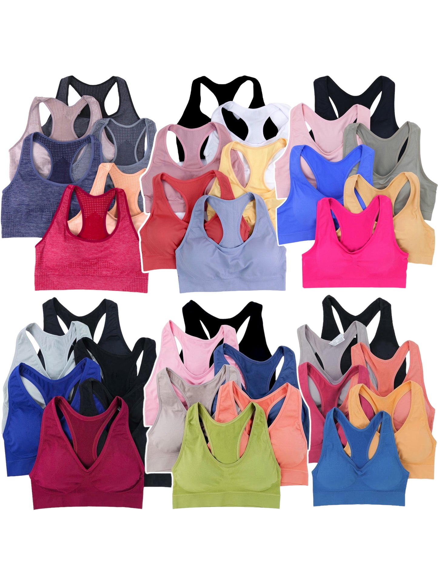 Women's 3-Item Pack of Randomly Assorted Seamless Racerback Bras