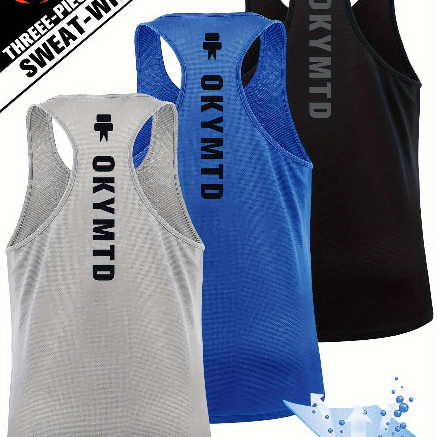 3pcs Quick Dry Men's Athletic Tank Tops