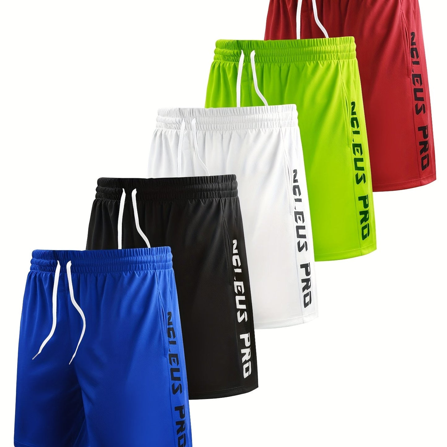 5pcs Men's Casual Basketball Shorts