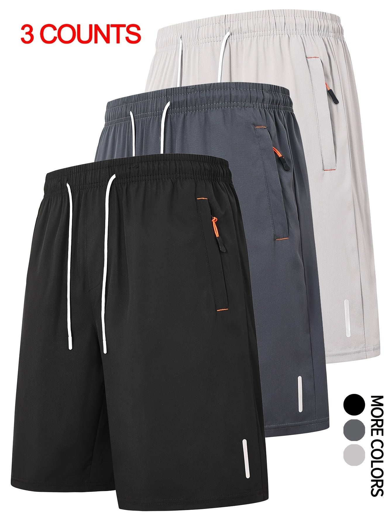 3pcs Men'S Summer Casual Shorts