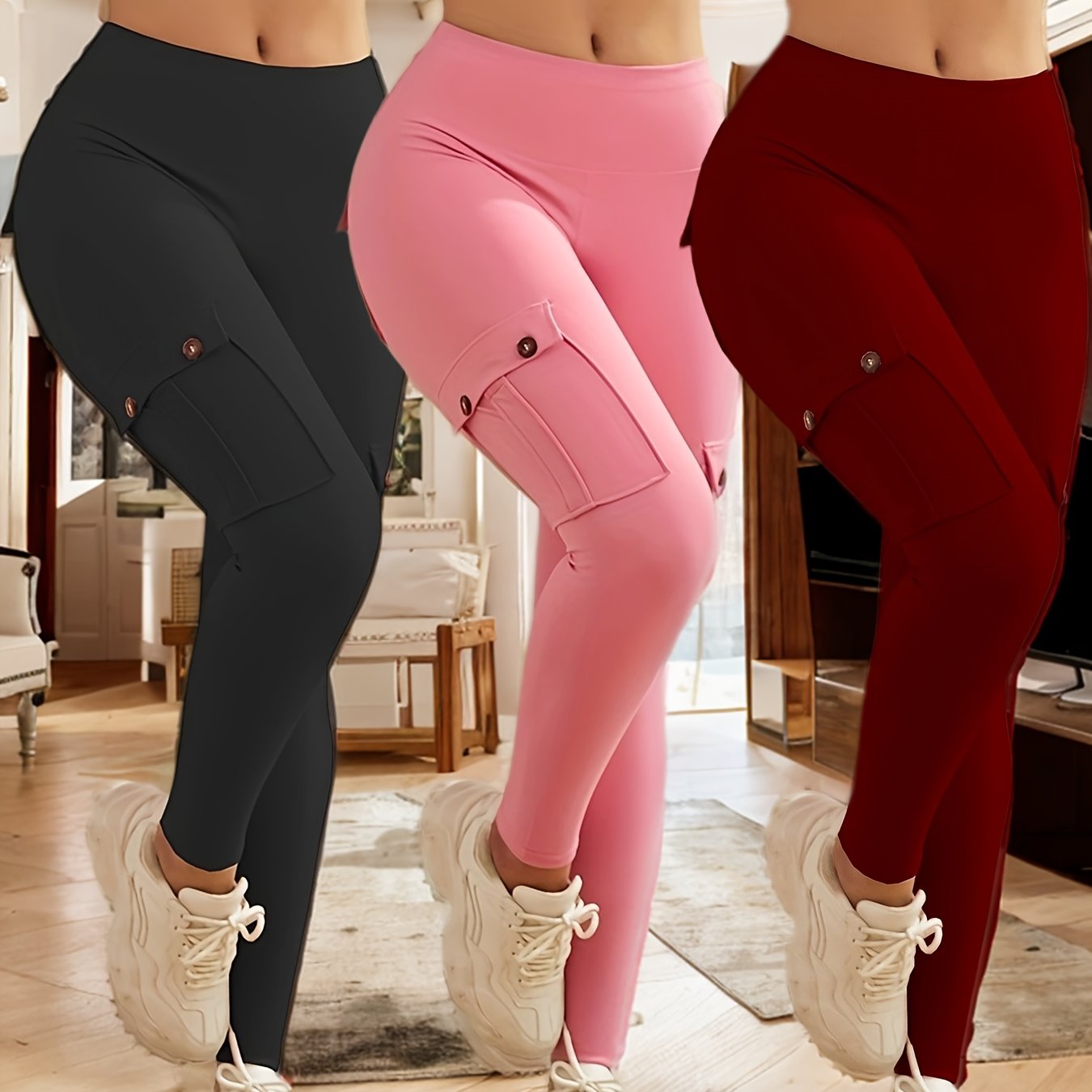 3pcs JEGGE High Waist Yoga Leggings