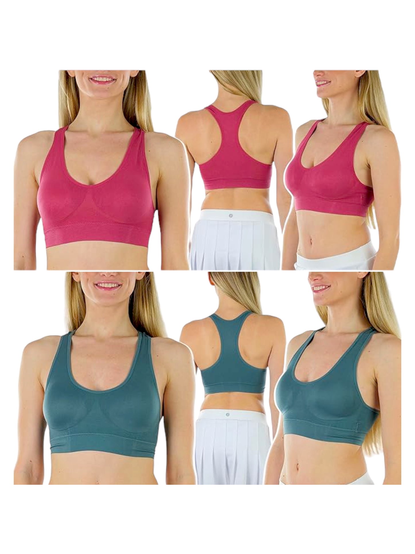 Women's 3-Item Pack of Randomly Assorted Seamless Racerback Bras