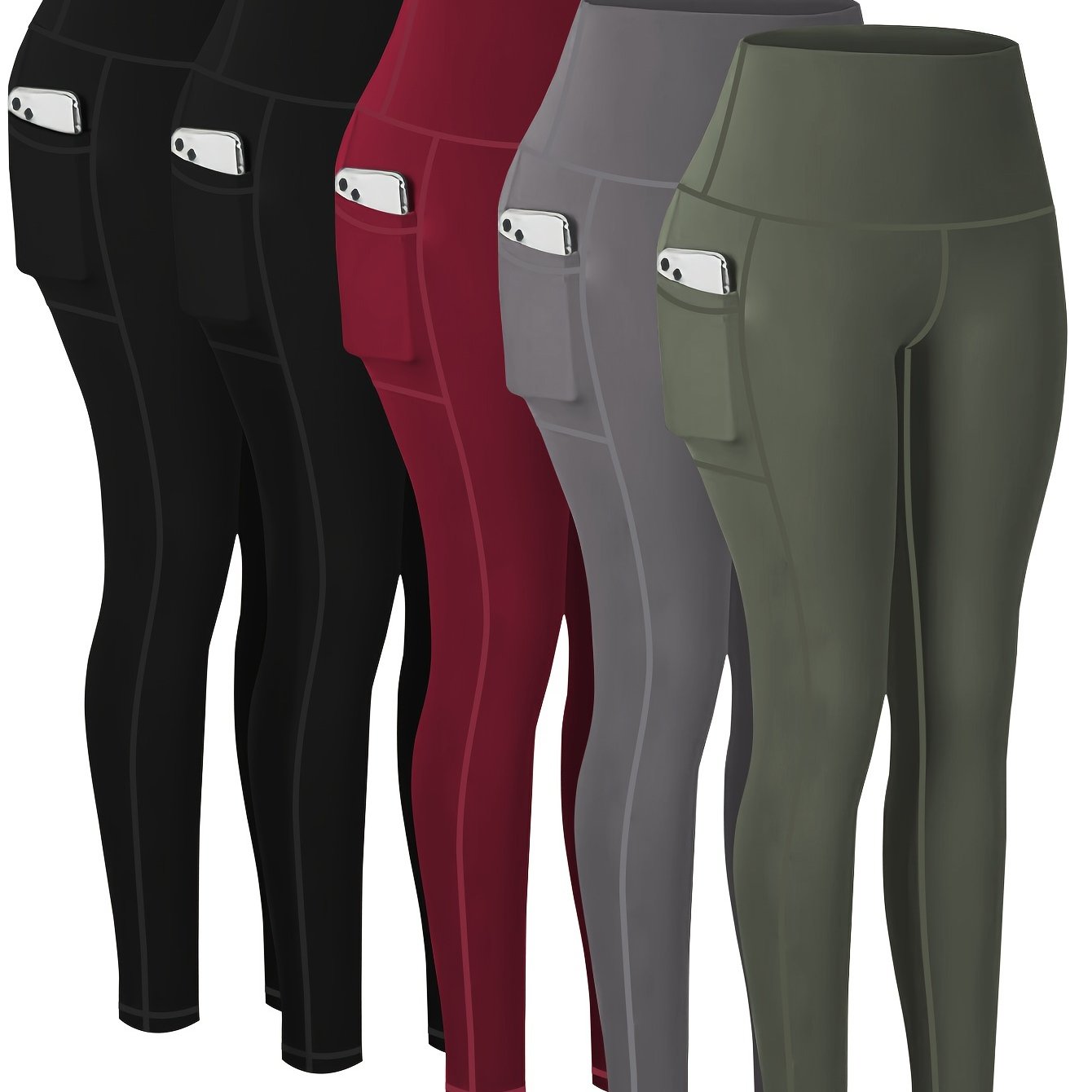 5-Pack Plus Size Sports Leggings For Women,