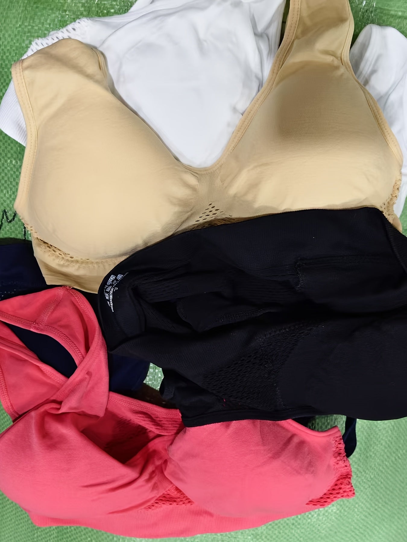 5pcs of Sports Bras, Solid Color