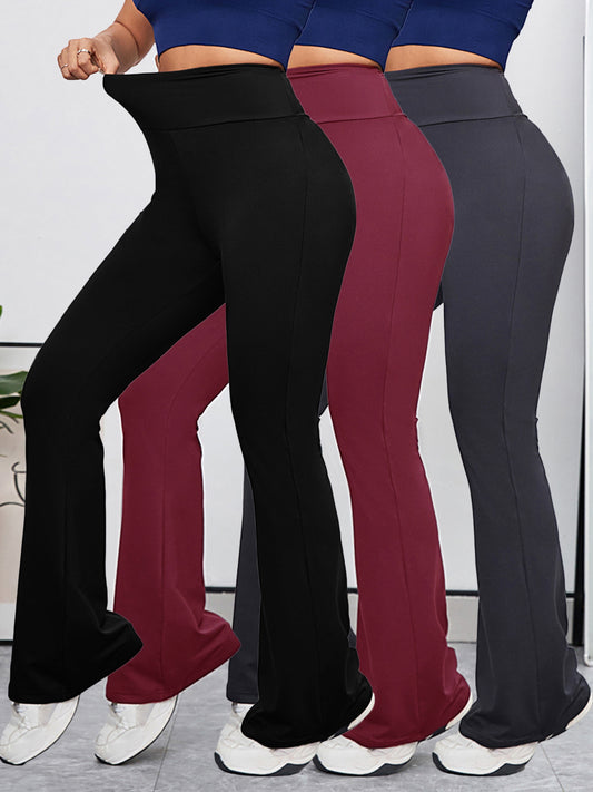 [3pcs Stretchy High-Waist Leggings