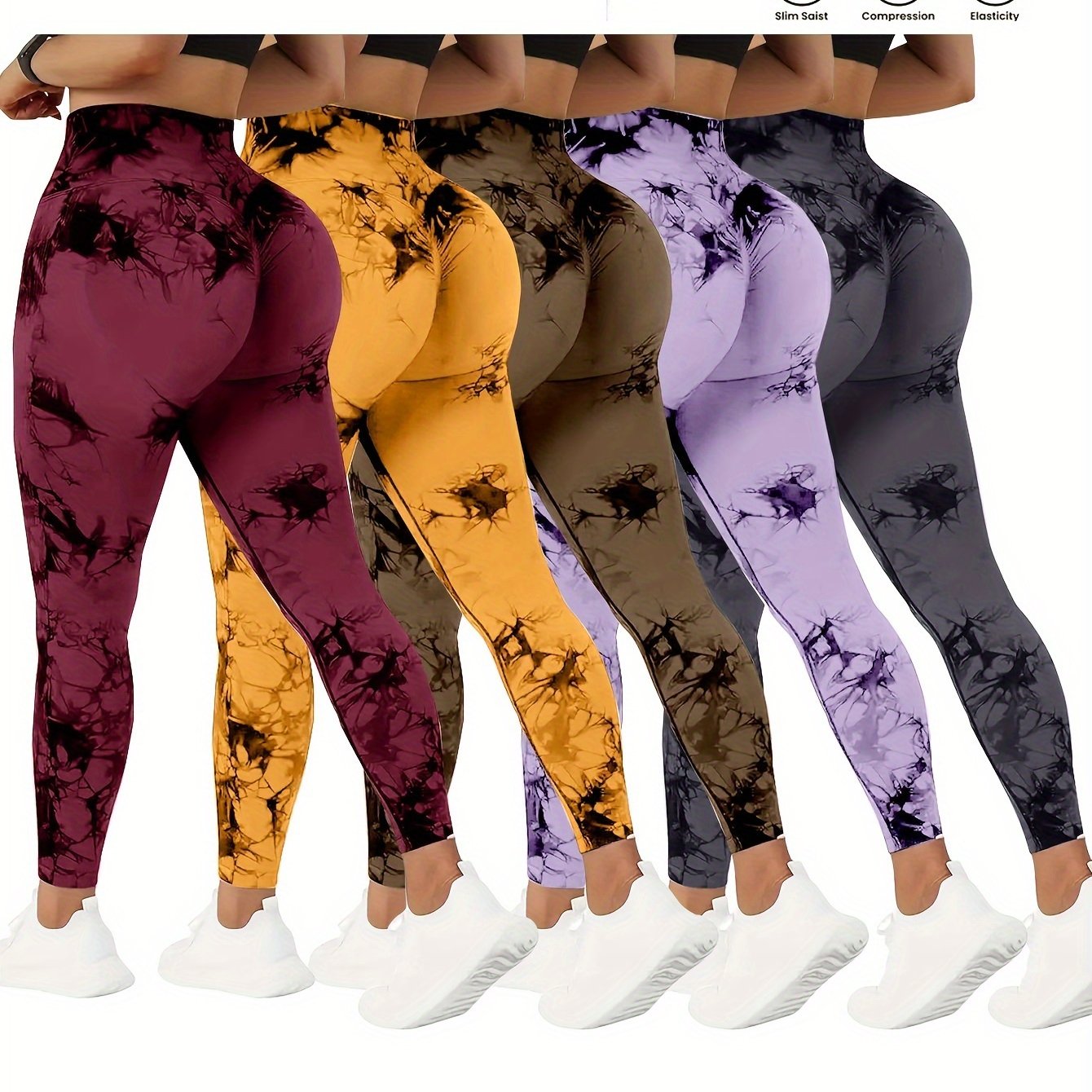 5-Pack Tummy Control Yoga Pants