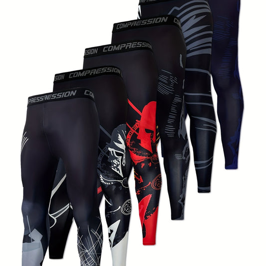 6pcs Men'S Compression Sport Pants