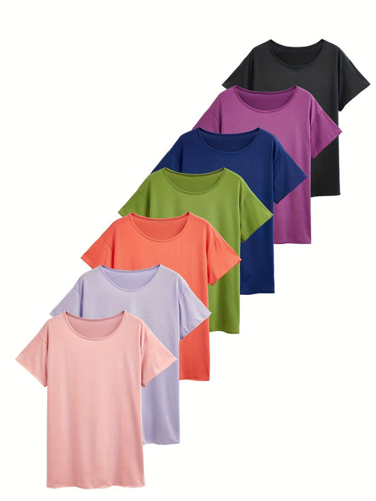 Women's Casual Sports T-shirt Seven-piece Set