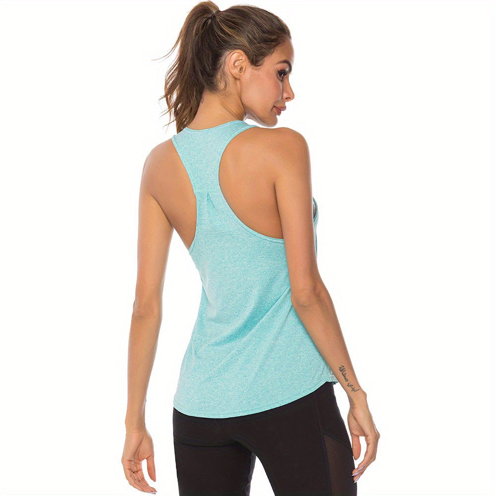 4pcs Quick-drying Sleeveless Racerback Tank Top for Fitness Training