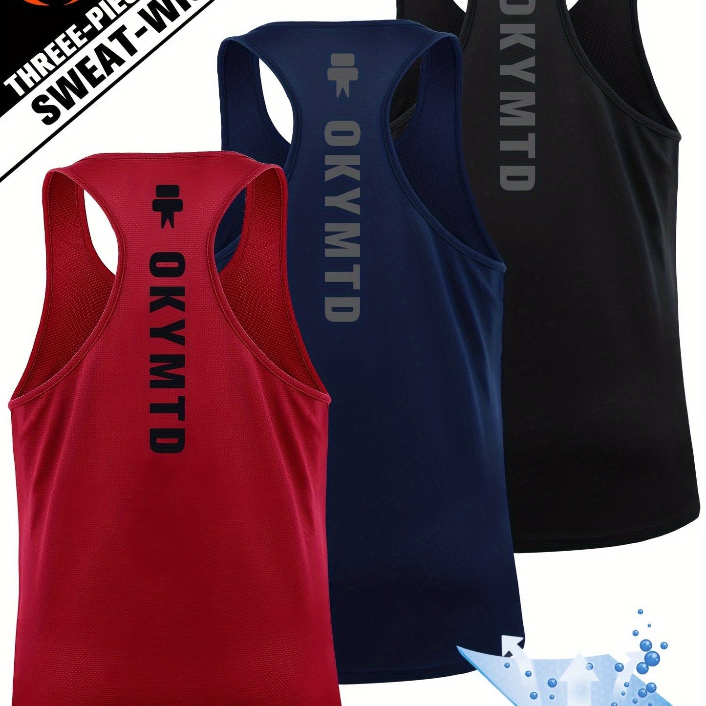 3pcs Quick Dry Men's Athletic Tank Tops