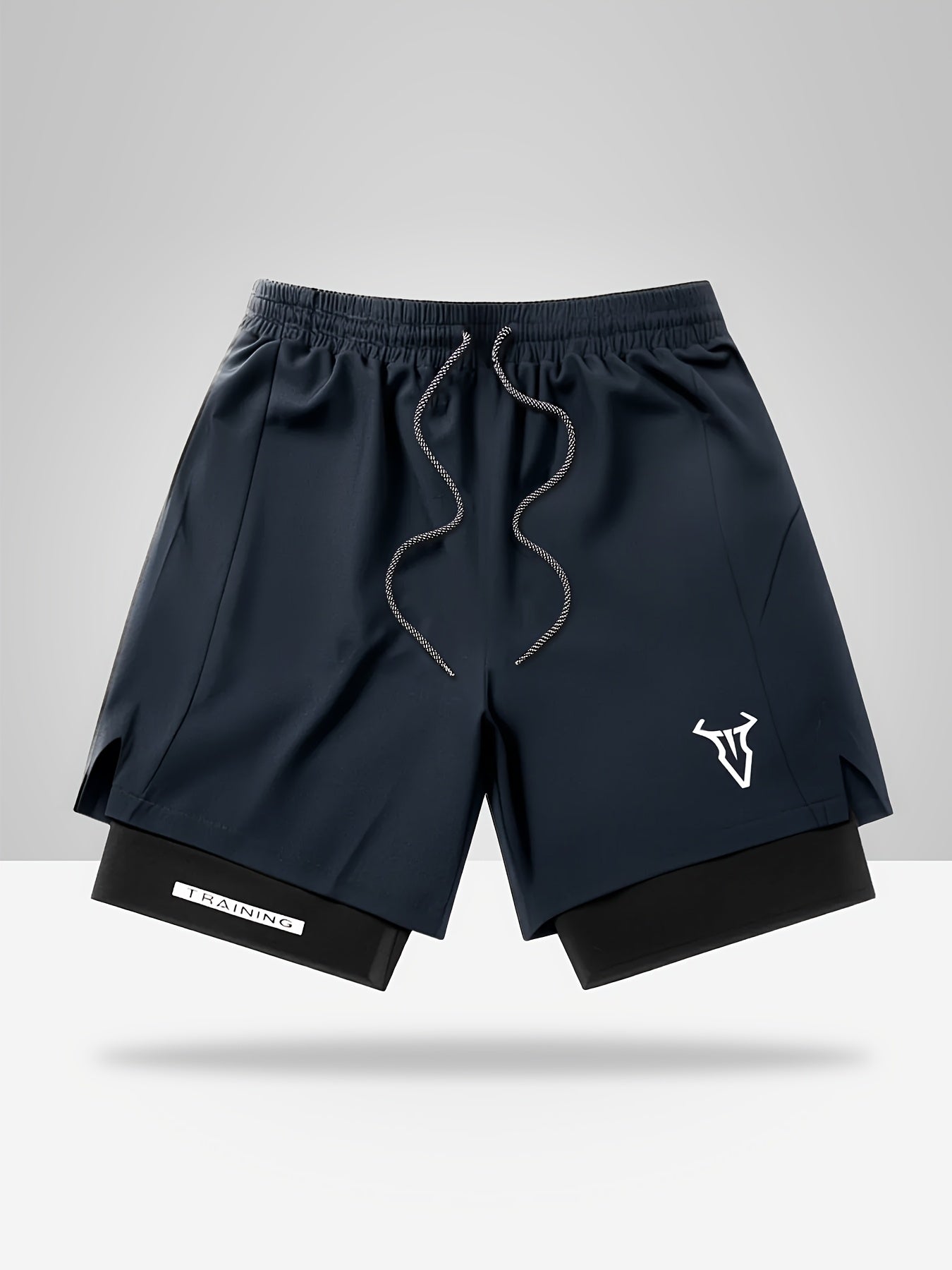 Stylish Men's Athletic Shorts With Geometric Pattern Skinny Fit