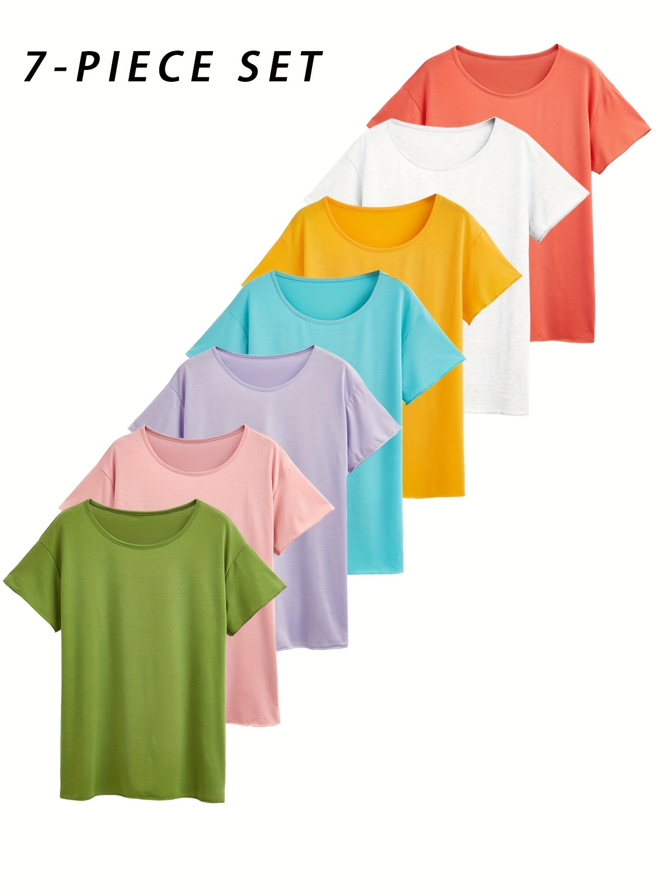 Women's Casual Sports T-shirt Seven-piece Set