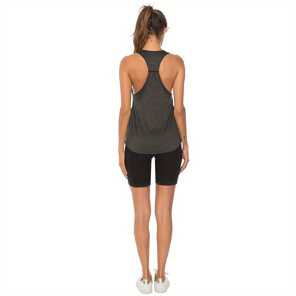 4pcs Quick-drying Sleeveless Racerback Tank Top for Fitness Training