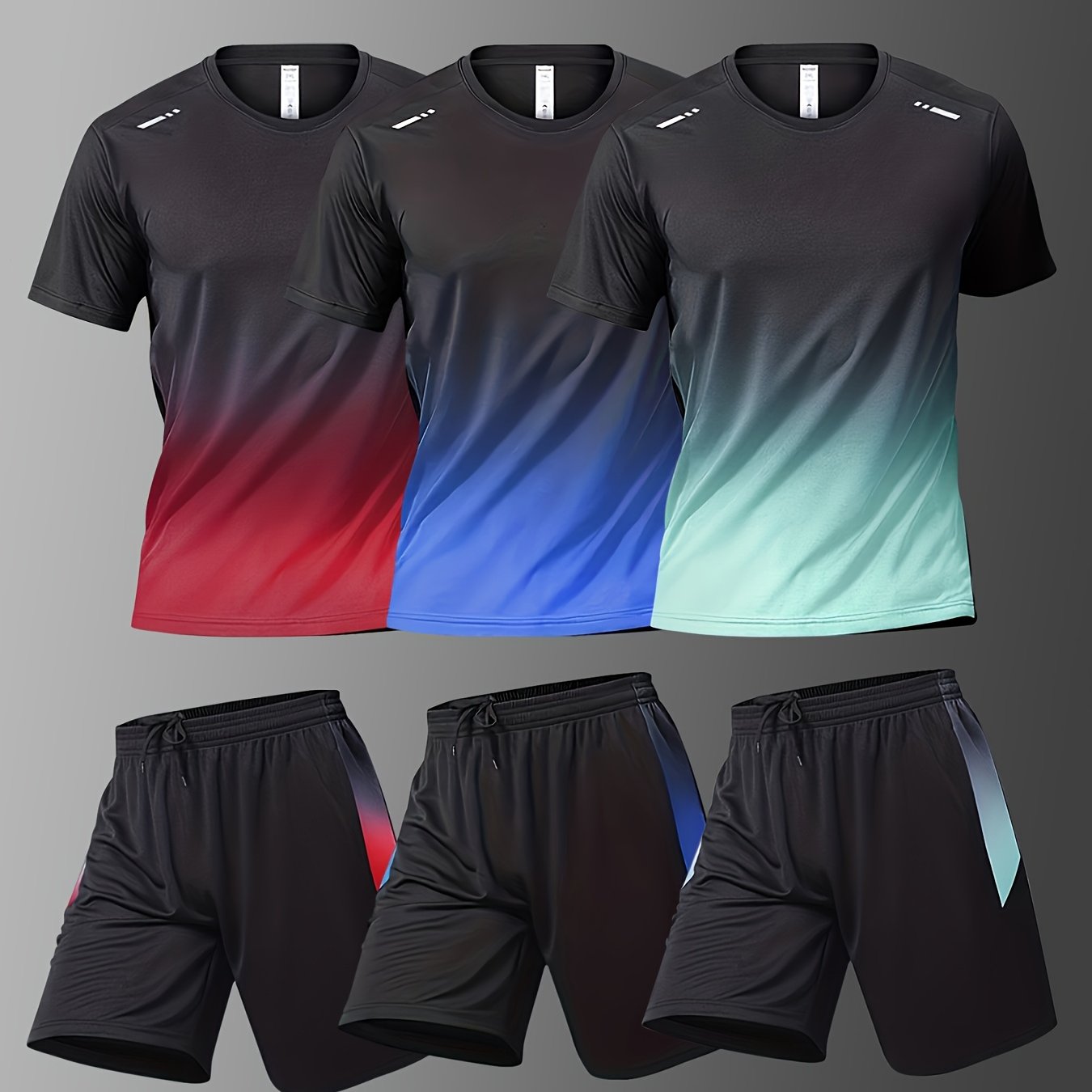 Six Piece Men's Sports Suit for Running and Gym Wear