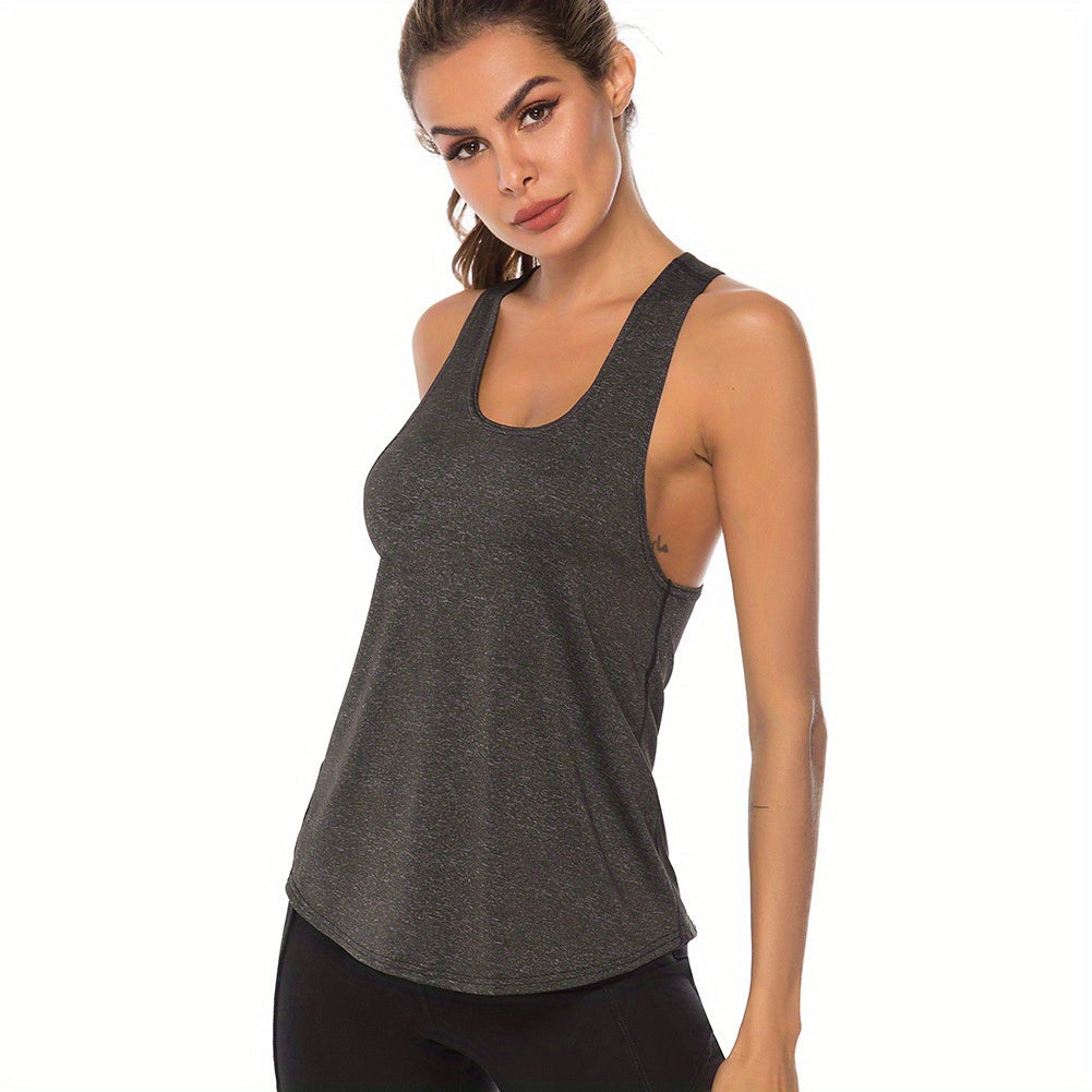 4pcs Quick-drying Sleeveless Racerback Tank Top for Fitness Training