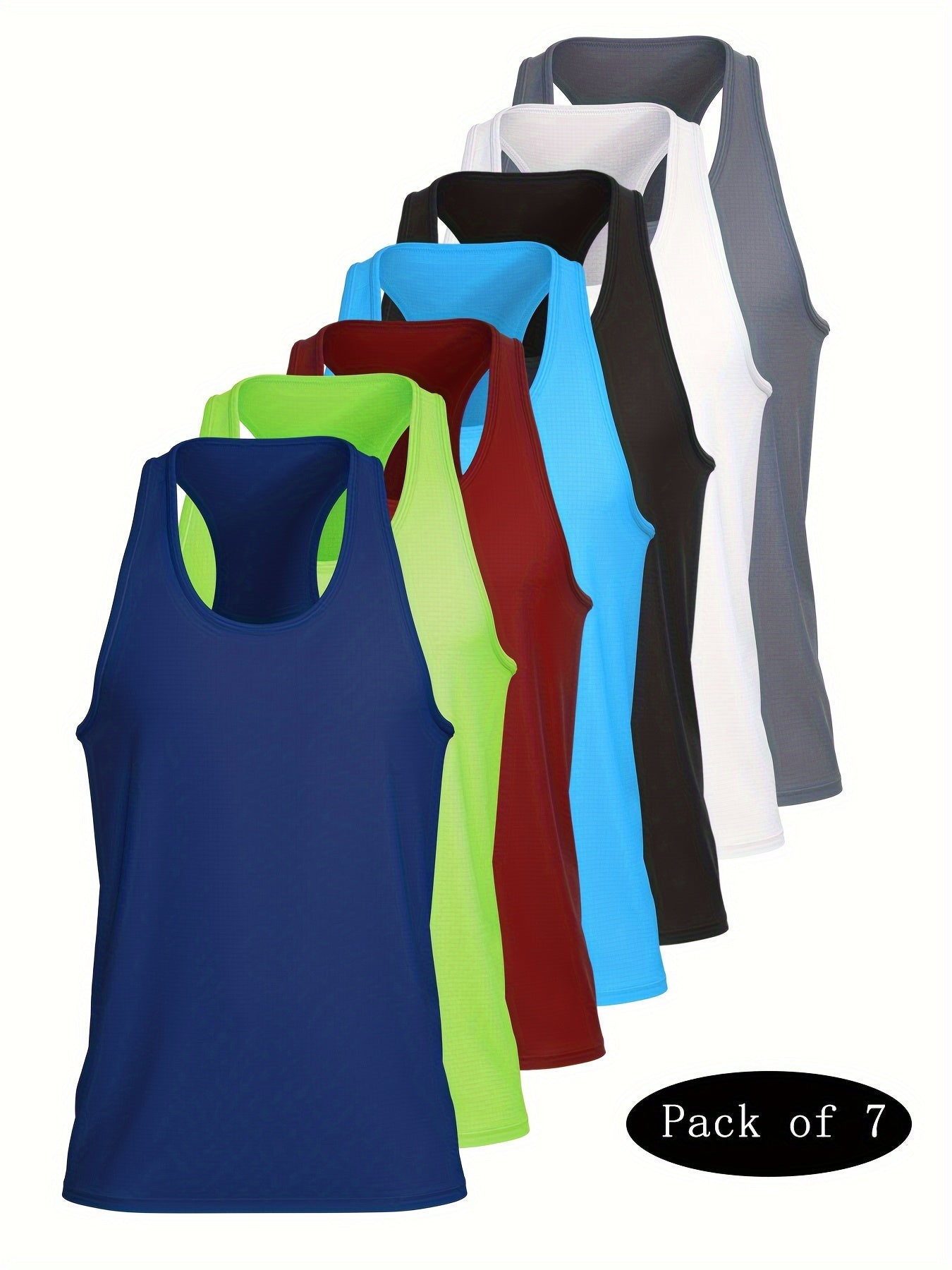 7pcs Lightweight Men's Athletic Tank Tops,