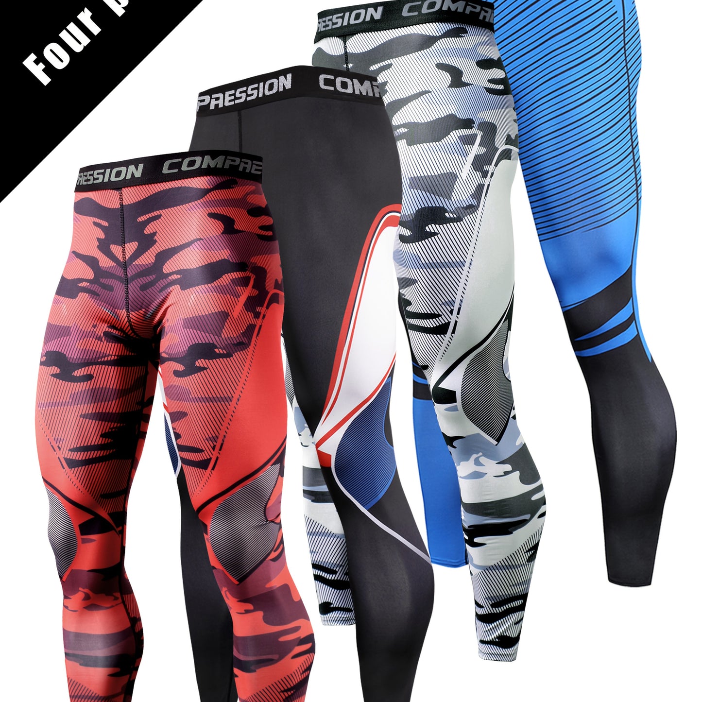 4pcs set of Men's sports leggings