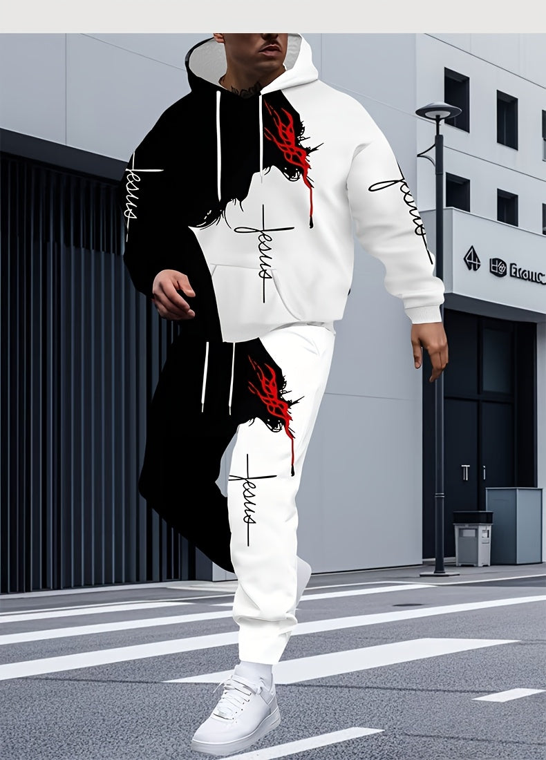 Casual Hoodie And Sweatpants Set