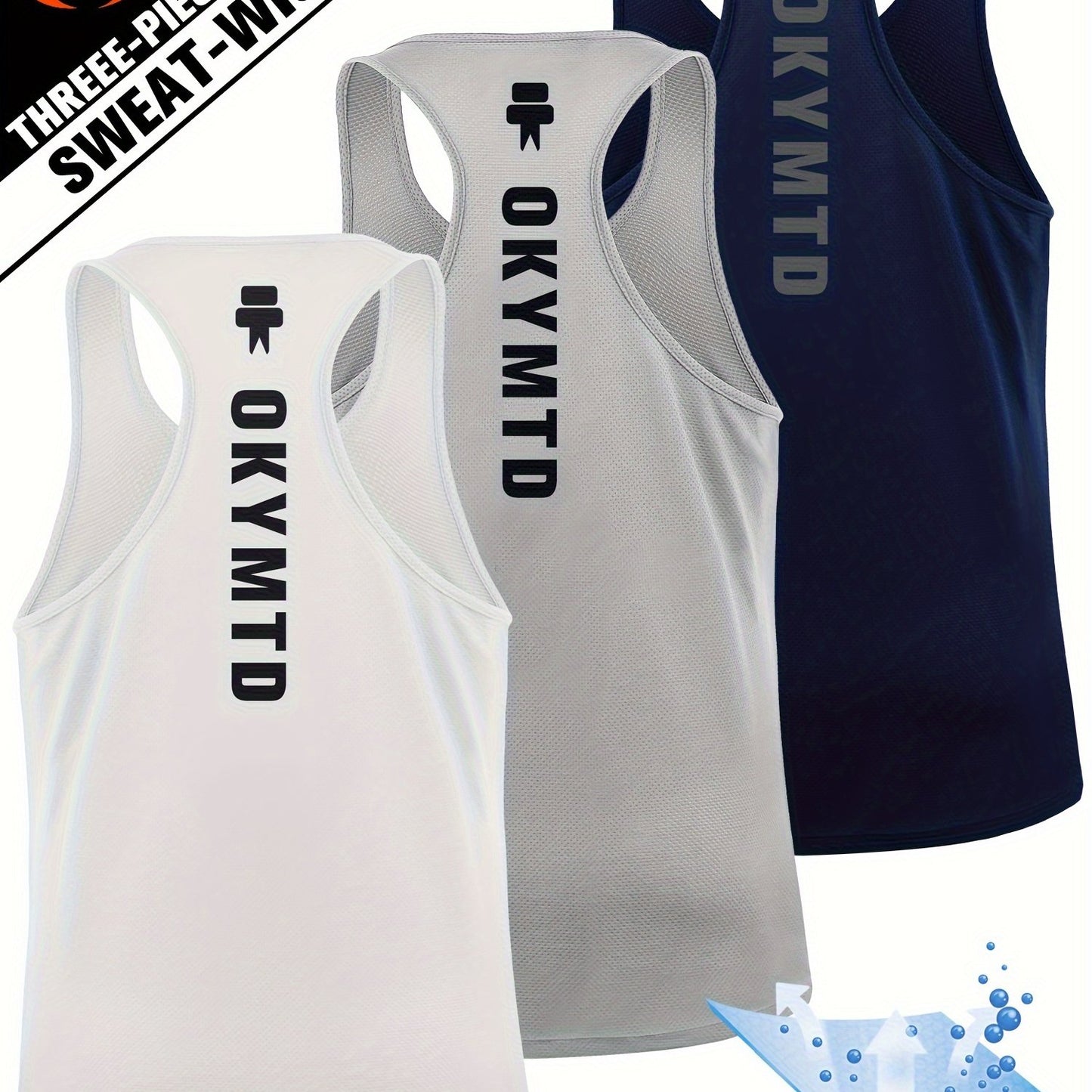 3pcs Quick Dry Men's Athletic Tank Tops