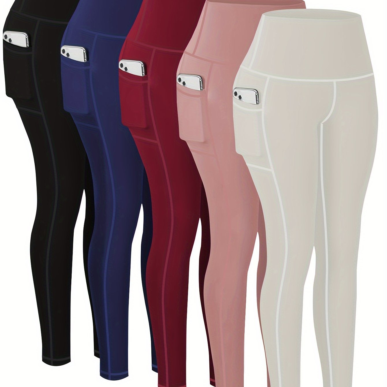 5-Pack Plus Size Sports Leggings For Women,