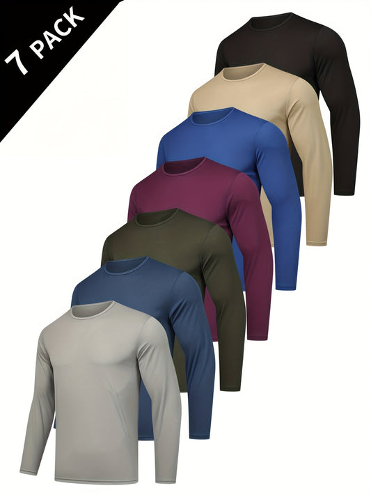 Mens Moisture Wicking Long Sleeve Shirts Pack For Everyday Wear