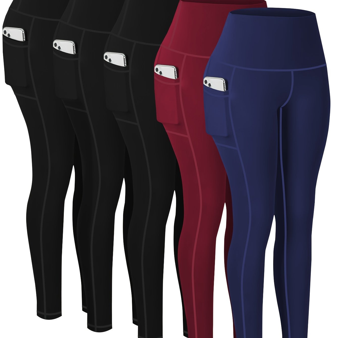 5-Pack Plus Size Sports Leggings For Women,