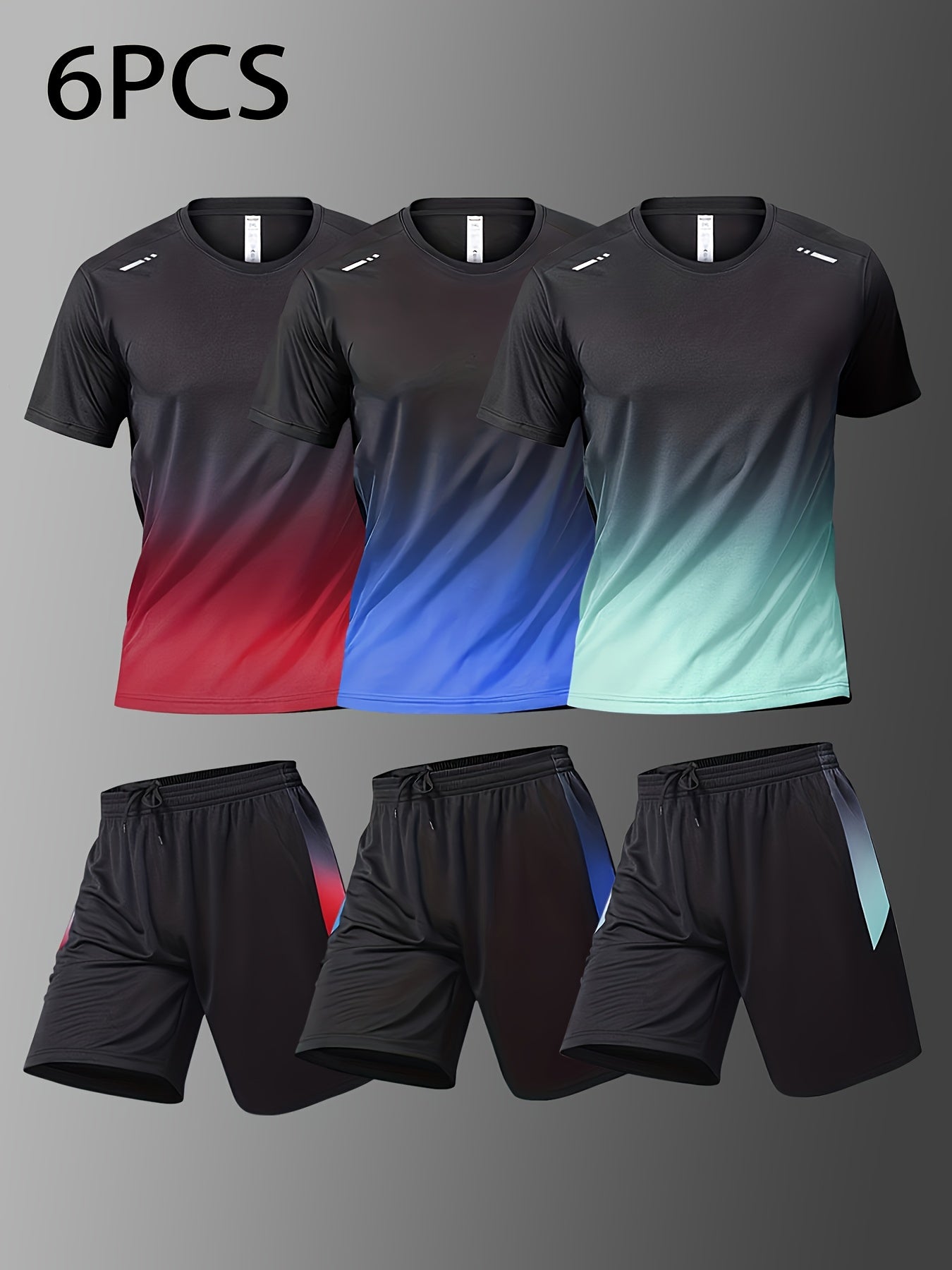 Six Piece Men's Sports Suit for Running and Gym Wear