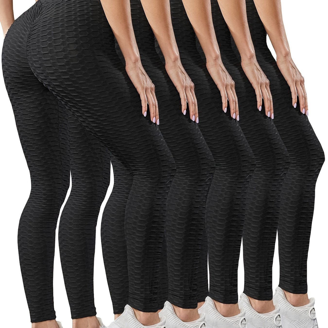 5pcs Honeycomb Sports Running Leggings