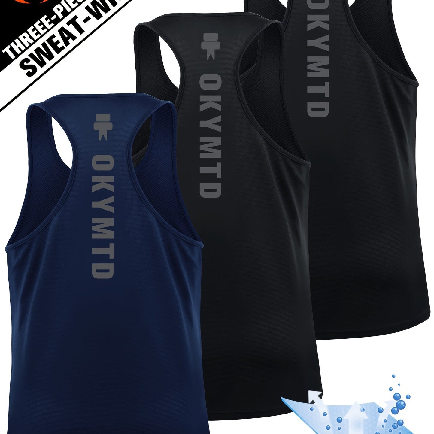 3pcs Quick Dry Men's Athletic Tank Tops