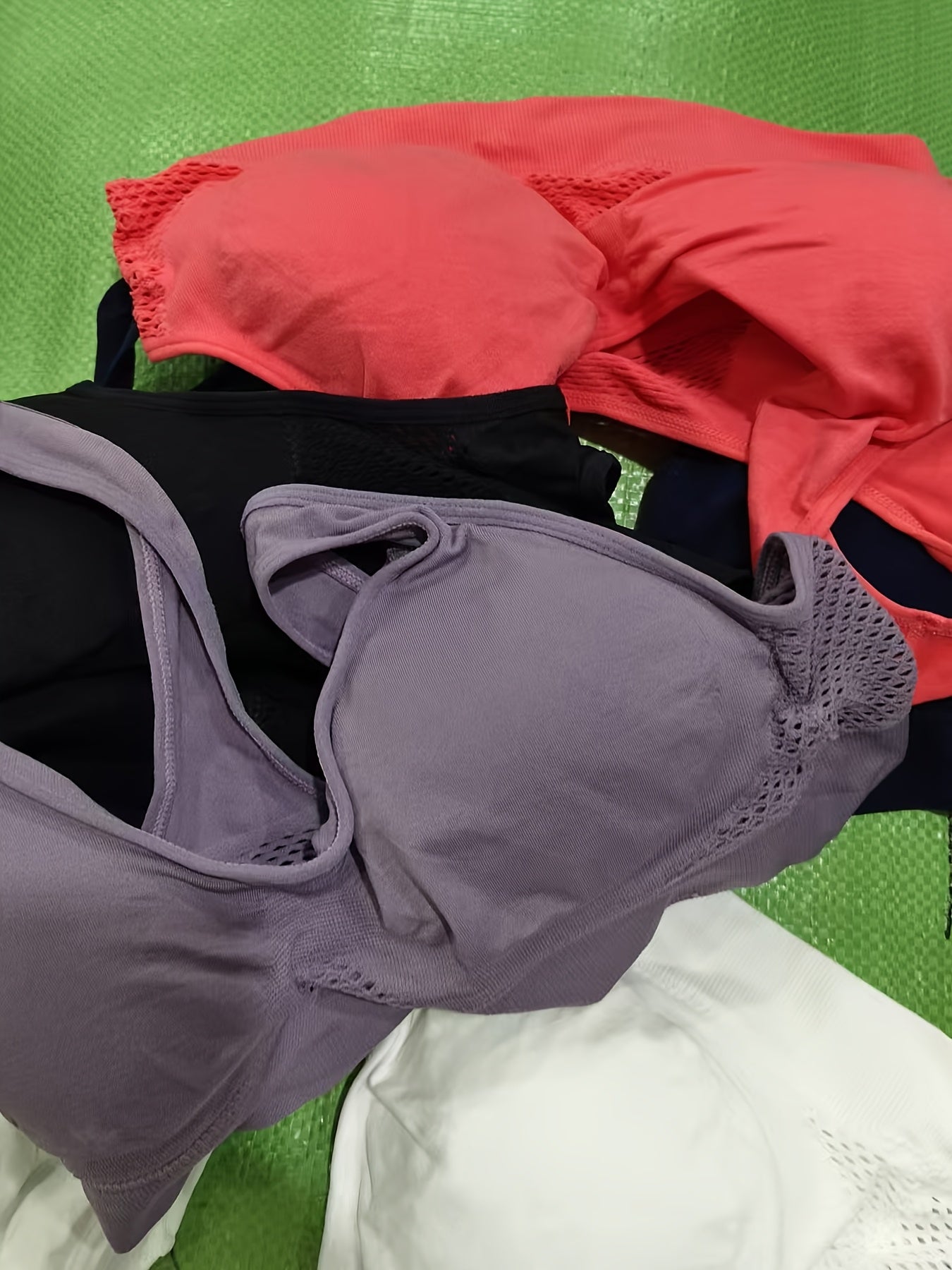 5pcs of Sports Bras, Solid Color